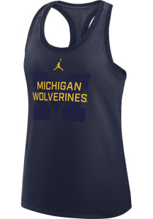 Womens Michigan Wolverines Blue Nike Racerback Tank Top