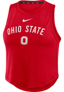Womens Ohio State Buckeyes Red Nike Crop Tank Top