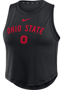 Womens Ohio State Buckeyes Black Nike Crop Tank Top