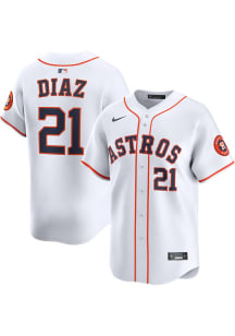 Yainer Diaz Nike Houston Astros Mens White Home Limited Baseball Jersey