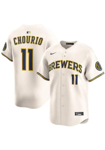 Jackson Chourio Nike Milwaukee Brewers Mens Ivory Home Limited Baseball Jersey