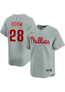 Alec Bohm Nike Philadelphia Phillies Mens Grey Road Limited Baseball Jersey