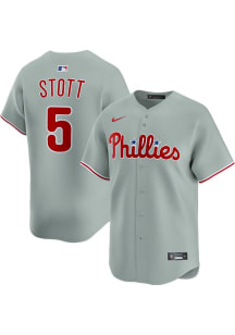 Bryson Stott Nike Philadelphia Phillies Mens Grey Road Limited Baseball Jersey