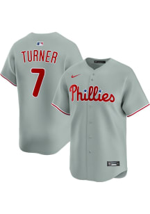 Trea Turner Nike Philadelphia Phillies Mens Grey Road Limited Baseball Jersey
