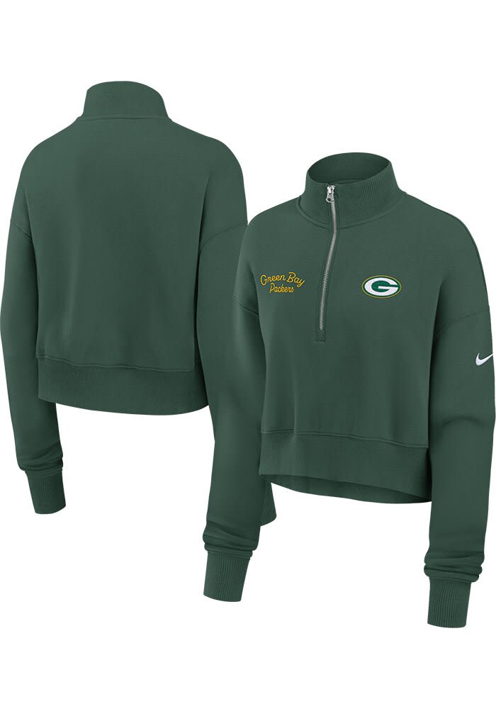 Green Bay Packers Nike Womens GREEN Phoenix Long Sleeve Qtr