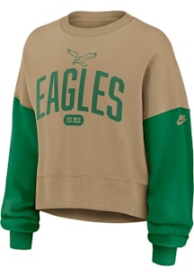 Nike Philadelphia Eagles Womens Tan Rewind Crew Sweatshirt