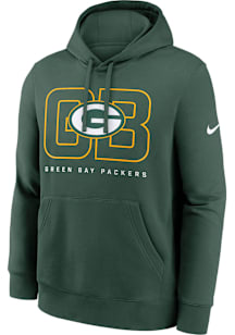 Nike Green Bay Packers Mens Green Club Long Sleeve Hoodie