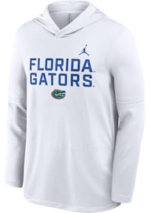 Nike Florida Gators Mens White DriFIT Jordan Long Sleeve Lightweight Hoodie