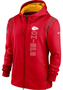 Nike Kansas City Chiefs Mens Red Thrma Hoodie FZ Long Sleeve Zip
