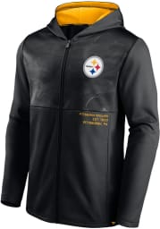 Pittsburgh Steelers Mens Black Shade Poly Fleece Defender FZ Long Sleeve Zip