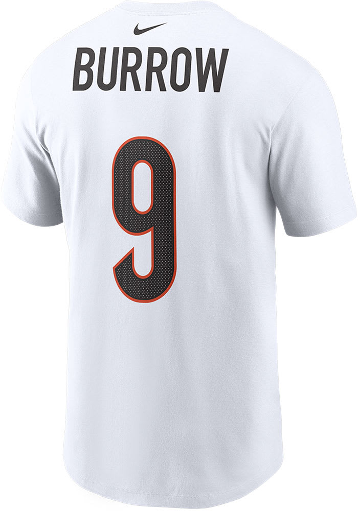 Nike Mens Joe Burrow Bengals Name & Number T-Shirt - Black/Black Size S