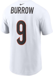 Joe Burrow Cincinnati Bengals White Name And Number Short Sleeve Player T Shirt