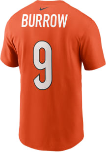 Joe Burrow Cincinnati Bengals Orange Name And Number Short Sleeve Player T Shirt