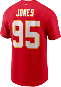 Chris Jones Kansas City Chiefs Red Name And Number Short Sleeve Player T Shirt