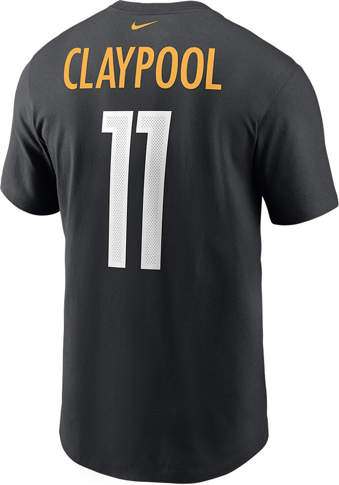Chase Claypool Pittsburgh Steelers Black Name And Number Short Sleeve Player T Shirt