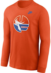 Nike Florida Gators Orange Legecy Primay Logo Long Sleeve T Shirt