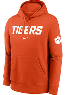 Nike Clemson Tigers Mens Orange Club Fleece 2 Hit Nickname Long Sleeve Hoodie