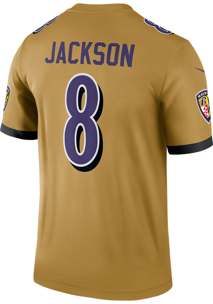 Lamar Jackson Nike Baltimore Ravens Gold Inverted Legend Football Jersey
