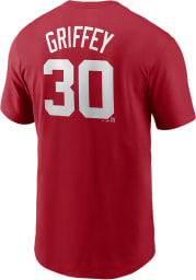 Ken Griffey Jr. Cincinnati Reds Red Name And Number Short Sleeve Player T Shirt