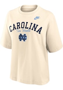 Nike North Carolina Tar Heels Womens Ivory Boxy Short Sleeve T-Shirt