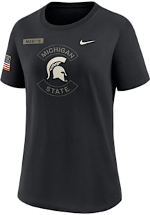 Nike Michigan State Spartans Womens Black Salute to Service Short Sleeve T-Shirt