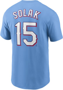 Nick Solak Texas Rangers Light Blue Name And Number Short Sleeve Player T Shirt