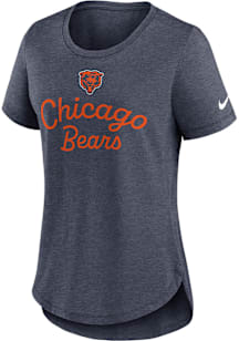 Nike Chicago Bears Womens Navy Blue Triblend Short Sleeve T-Shirt