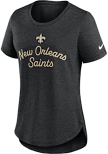 Nike New Orleans Saints Womens Black Triblend Short Sleeve T-Shirt