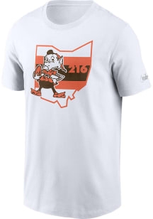 Brownie  Cleveland Browns White Nike BROWNIE STATE Short Sleeve T Shirt