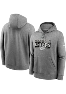 Nike Kansas City Chiefs Mens Grey 2024 Super Bowl Participant Hood