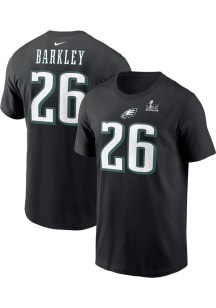 Saquon Barkley Philadelphia Eagles Black 2024 Super Bowl Participant Short Sleeve Player T Shirt