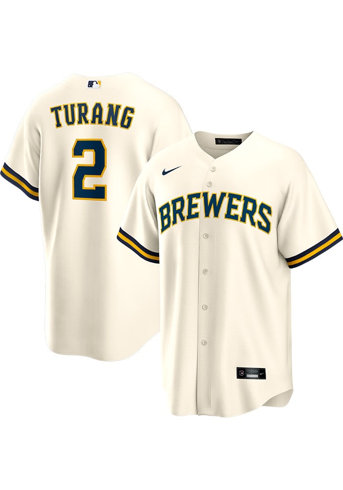 Brice Turang Milwaukee Brewers Mens Replica IVORY Home Jersey