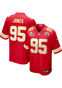 Chris Jones  Nike Kansas City Chiefs Red 2024 Super Bowl Participant Football Jersey