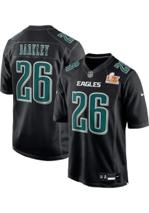 Saquon Barkley  Nike Philadelphia Eagles Black 2024 Super Bowl Participant Football Jersey