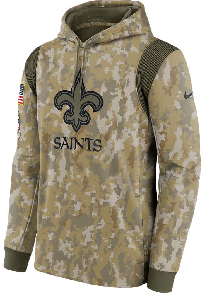 Sz LARGE 100% Nike 2020 New Orleans Saints Salute To Service top Sideline Hoodie NFL