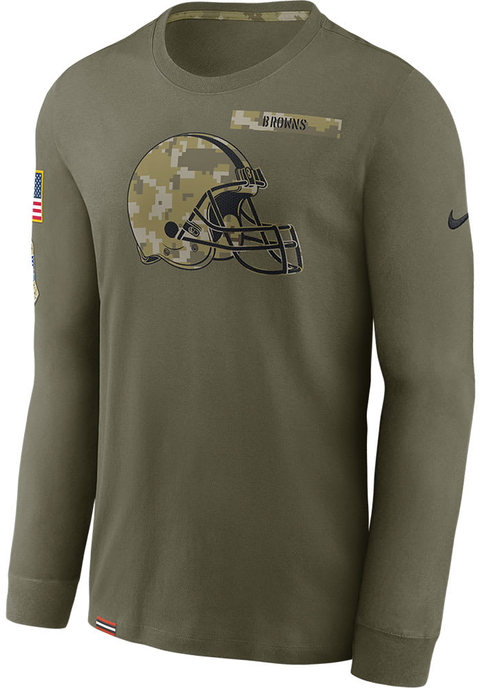 Nike Cleveland Browns Olive Salute To Service Long Sleeve T-Shirt