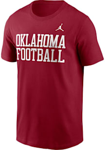 Nike Oklahoma Sooners Crimson Football Stacked Football Short Sleeve T Shirt