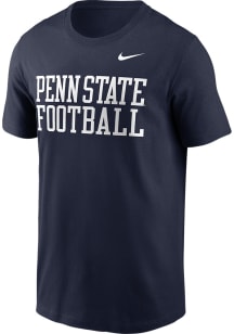 Penn State Nittany Lions Navy Blue Nike Stacked Football Short Sleeve T Shirt