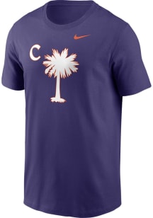 Nike Clemson Tigers Purple Baseball Palmetto Short Sleeve T Shirt