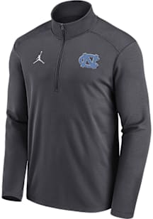 Nike North Carolina Tar Heels Mens Charcoal Jordan Pacer Long Sleeve Qtr Zip Pullover