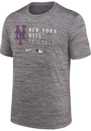 Nike New York Mets Charcoal Velocity Practice Short Sleeve T Shirt