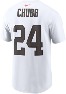 Nick Chubb Cleveland Browns White Name Number Short Sleeve Player T Shirt