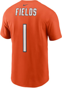 Justin Fields Chicago Bears Orange Name Number Short Sleeve Player T Shirt