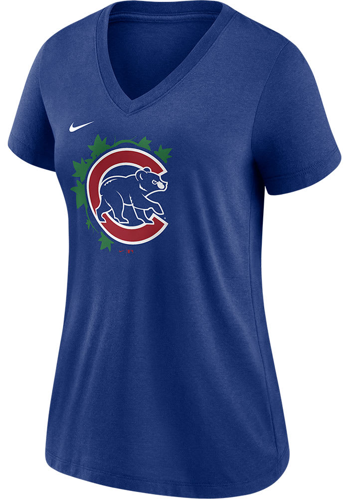 Nike Chicago Cubs Womens Blue Local Short Sleeve T-Shirt