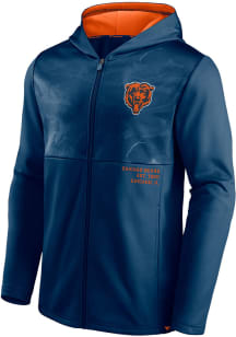 Chicago Bears Mens Navy Blue Shade Poly Fleece Defender FZ Long Sleeve Zip