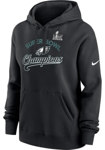 Nike Philadelphia Eagles Womens Black 2024 Super Bowl Champs Champs Hooded Sweatshirt