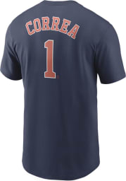 Carlos Correa Houston Astros Navy Blue Name And Number Short Sleeve Player T Shirt