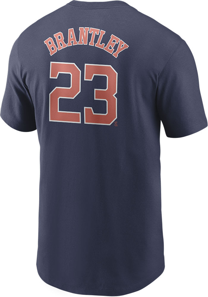 Michael Brantley Houston Astros Navy Blue Name And Number Short Sleeve  Player T Shirt
