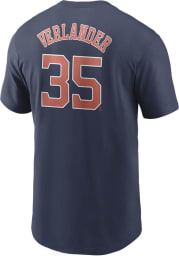 Justin Verlander Houston Astros Navy Blue Name And Number Short Sleeve Player T Shirt