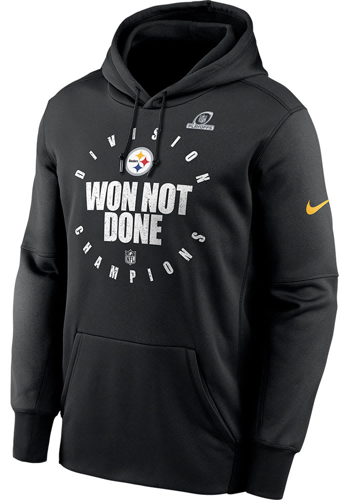 Nike Pittsburgh Steelers Mens Black 2020 AFC North Division Champs Hood
